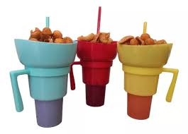 VASO 2 EN 2 PARA BEBIDAS Y SNACK